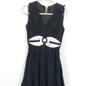 Vintage Stephen O’Grady Black & Silver 60s Jumpsuit Romper